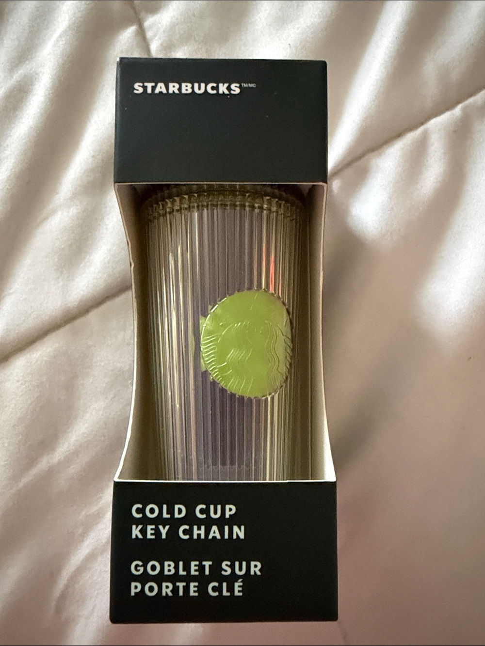 Starbucks Iridescent Mini Cold Cup Key Chain with Lime Logo